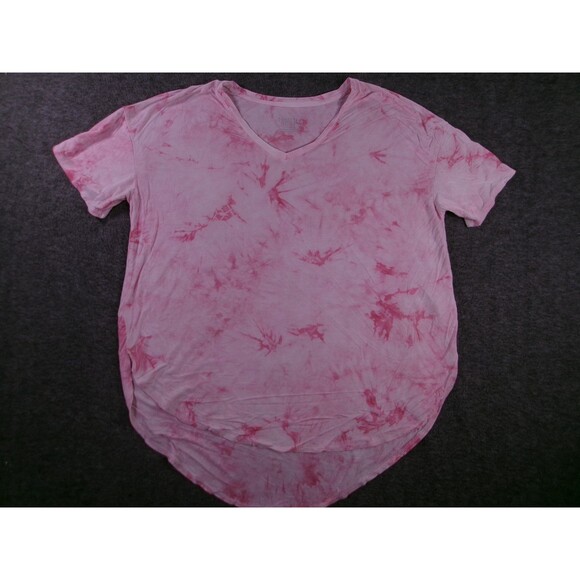 Time Tru Top Women Large Pink Tunic Flowy Beachy Lightweight Summer Resort Day - Picture 1 of 9